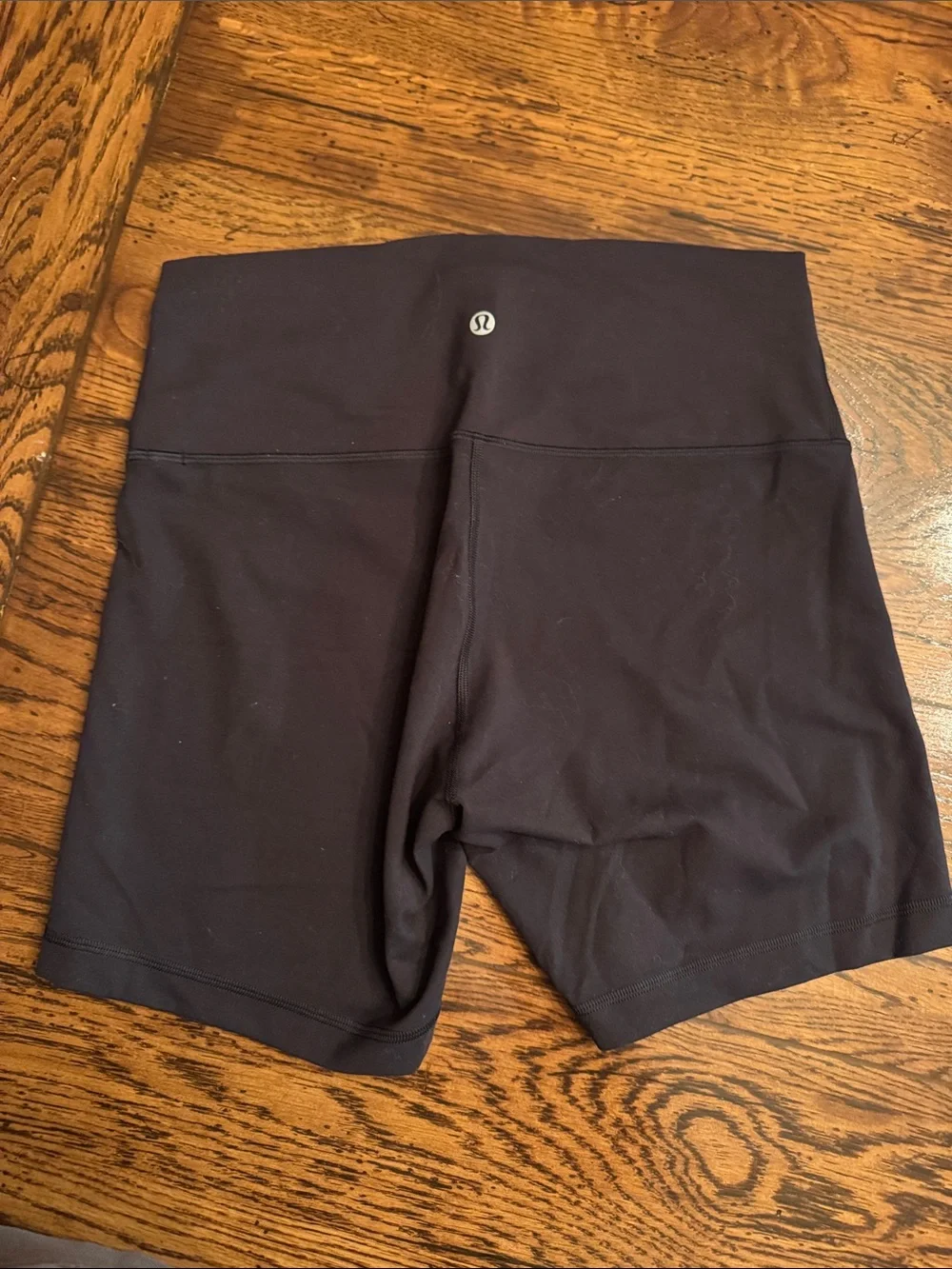Lululemon High Waist Black Women's Active Bike  Shorts Size 10 Wunder Train